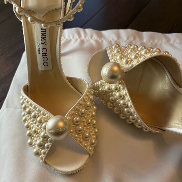 JIMMY CHOO Sacora 100 Pearl Heels -BRAND NEW perfect wedding party shoe - Picture 2 of 9